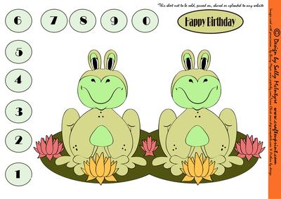 Happy Frog Shaped Card Numbers 0-9