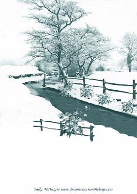 In the Snow Vintage Scene Print the Size to Suit Your Project Greens