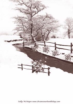 In the Snow Vintage Scene Print the Size to Suit Your Project Sepia