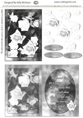 A Special Day Black and White Insert and Verse ,birthday Wed