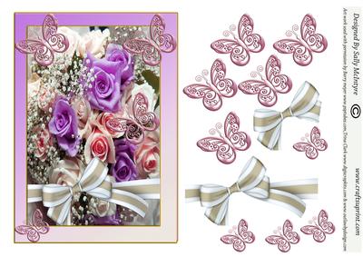 Purple Roses Butterflies and Bows