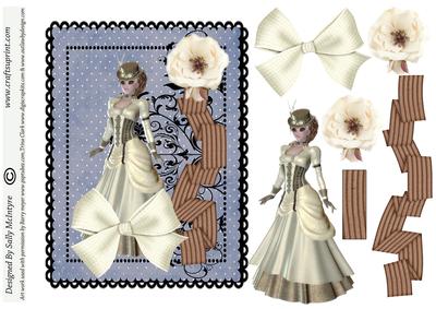 Vintage Ladies,bows and Roses