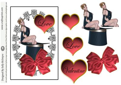 Valentine or Love Red Roses on White