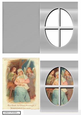 Christmas Silver Window Nativity