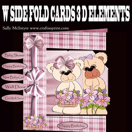 W Fold Children 3D Bears Many Greetings