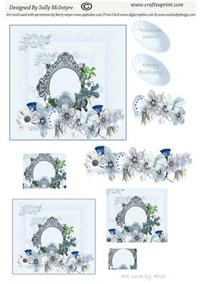 Pale Blue Beauty,multi Use Card for Most Occasions