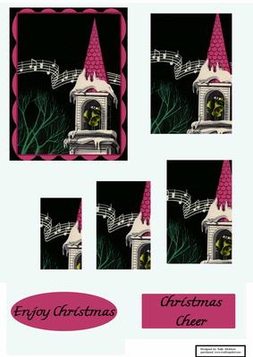 Christmas in Pink and Black Vintage