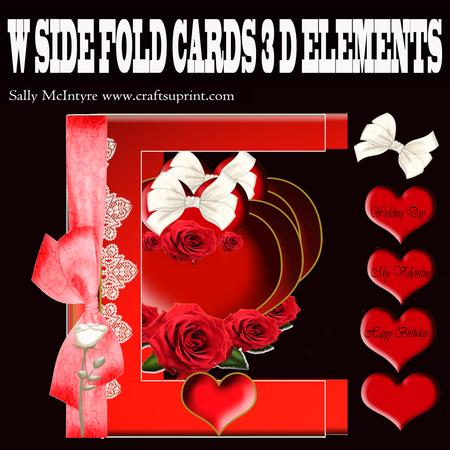 W Fold Love Hearts Red Lace Simple to Make