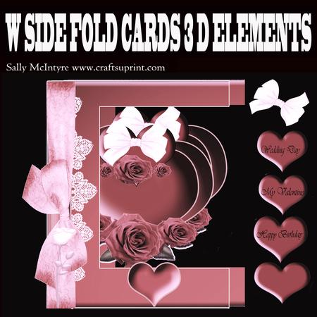 W Fold Love Hearts Burgundy and Pink Simple to Make