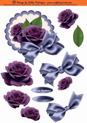 Purple Parfait Rose with Bow.