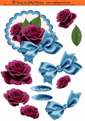 Blue Parfait Rose with Bow