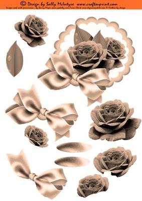 Sepia Parfait Rose with Bow