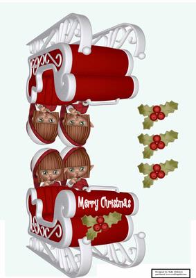 Santa Sleigh Card Shaped Card