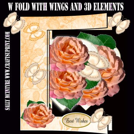 W Fold Apricot Rand Butterflies Lots of 3D Easy