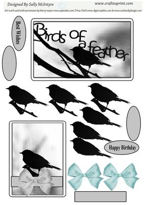 Birds of a Feather Black and White