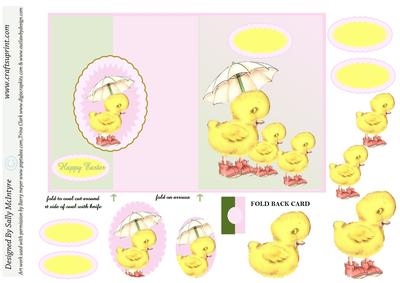 Have a Happy Easter Vintage Chicken Foldback