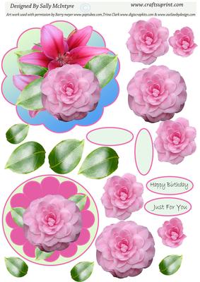 Bright and Cheery Pink Camelias a Card for Any Occasion