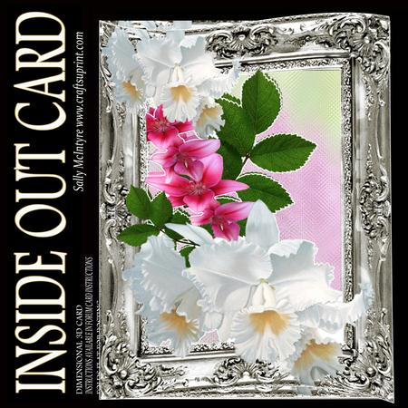 Inside Out Card White Orchids and Pink Lillies