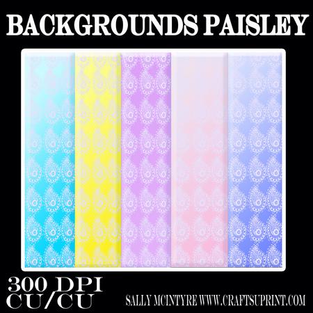 A Selection of Pastel Paisley Background Papers