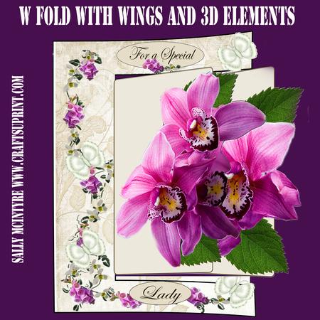 W Fold Cerise Orchids
