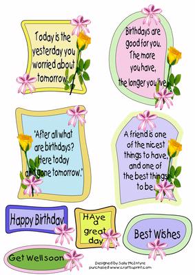 A Sheet of Sayings for Your Cards