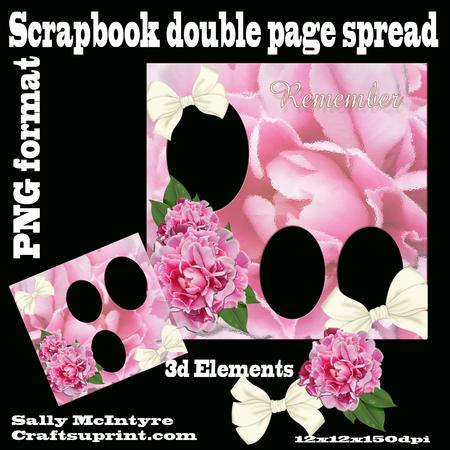 Scrapbooking Pink Peony Roses Png