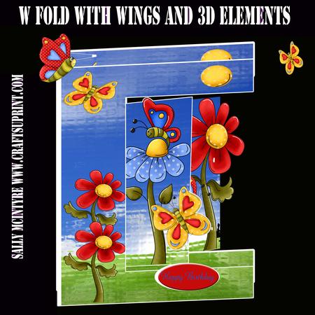 W Fold Bright and Cheery Easy Card