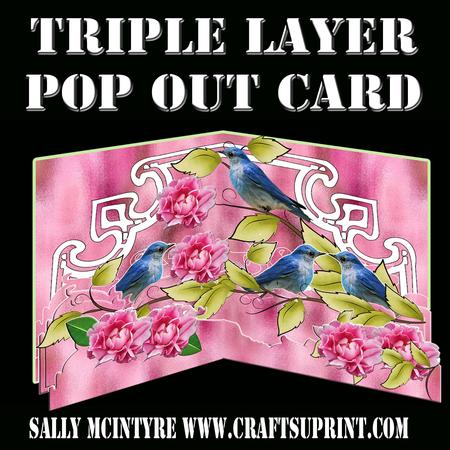 Bluebird of Happiness Triple Layer Pop Out Card Easy