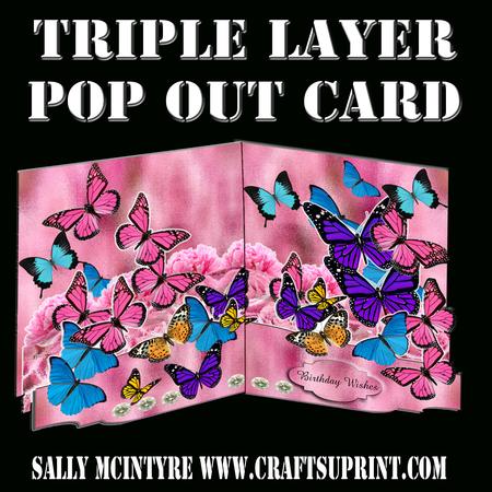 Butterly Beauty Triple Layer Pop Out Card Easy