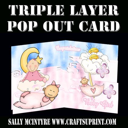 Its a Girl Triple Layer Popout Card