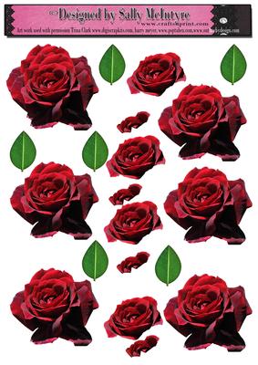 Build a Flower Just Red Roses Ready to 3D
