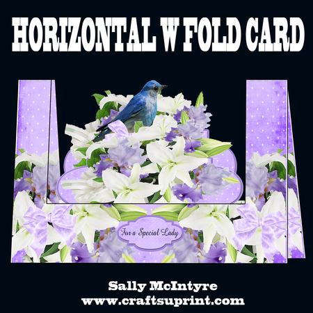 Horizontal W Fold Bluebirds for Special Ladies