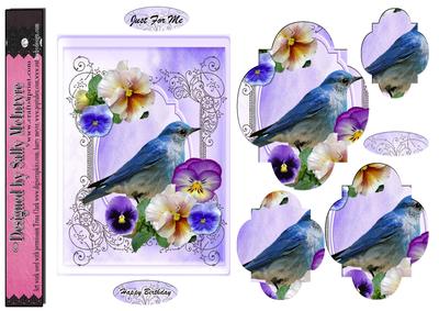 Blue Bird Pansies Pyramid