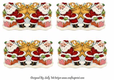 Folded Santa Gift Cards to and From