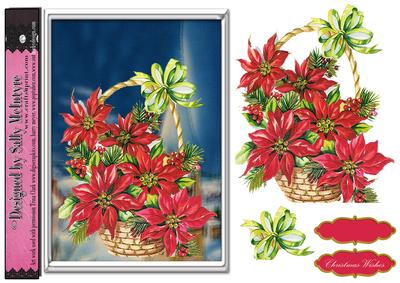 Poinsettia Christmas Basket