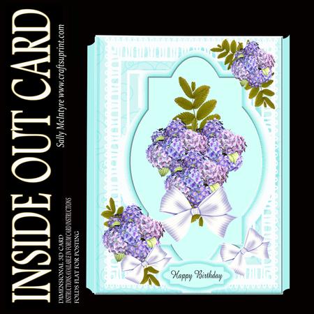 Inside Out Card Hydrangers and Bows Pretty Card