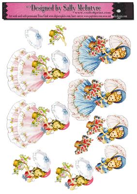Ladies with Parasol Vintage 3D