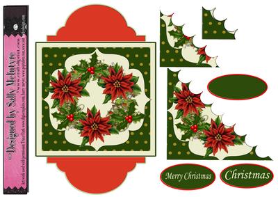 Merry Christmas Corner Pyramid Red