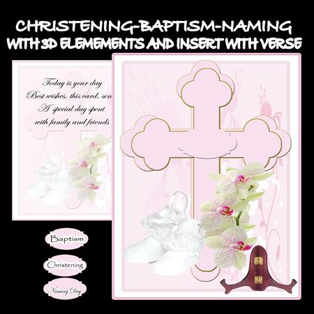 Religious Christening Kit Girl with Stand