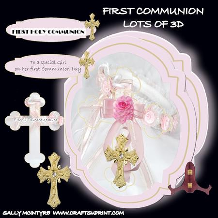 Religious First Communion Kit Girl with Stand