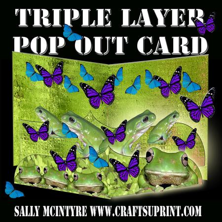Triple Layer Pop Out Card Frogs