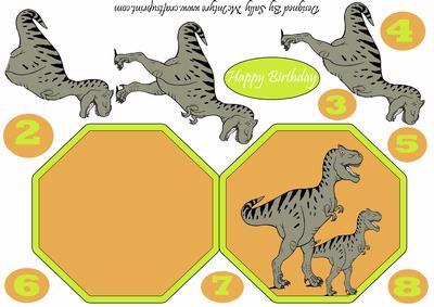 Dinasaur Birthday Numbers from 2 to 8