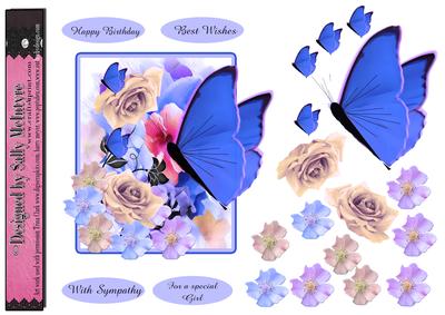 Summer Blue Butterfly Over the Edge Card