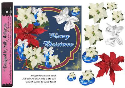 160 x 160 Chritmas in Blue Easy Quick Stunning Card