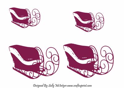 Santas Sleigh Digital Stamps