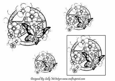 Butterfly Ball Digital Stamp
