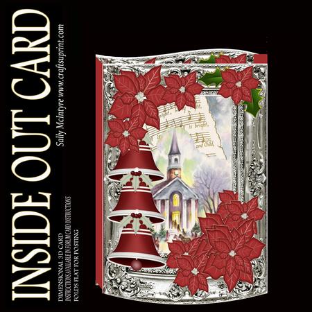 Inside Out Card Christmas Bells 3D with Instructions