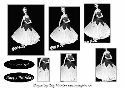 For a Special Girl Happy Birthday Black and White