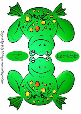 A Frog Comes a Walking Shaped Card Great for a Kids Birthday