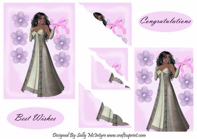 All Girl Card One Wavy Pyramid. One Topper